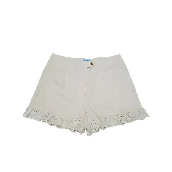 NWOT CECE Women's Mid-Rise Lace Trim Button-Front Shorts Sz 12 - Picture 4 of 10